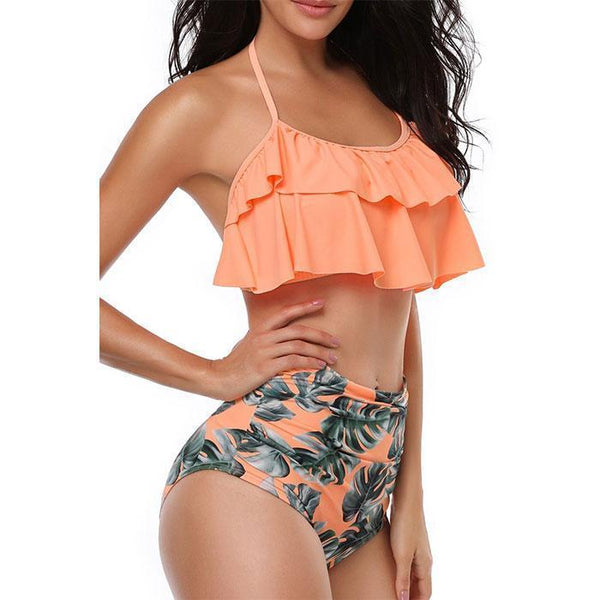 Neck Two Piece Swimsuit